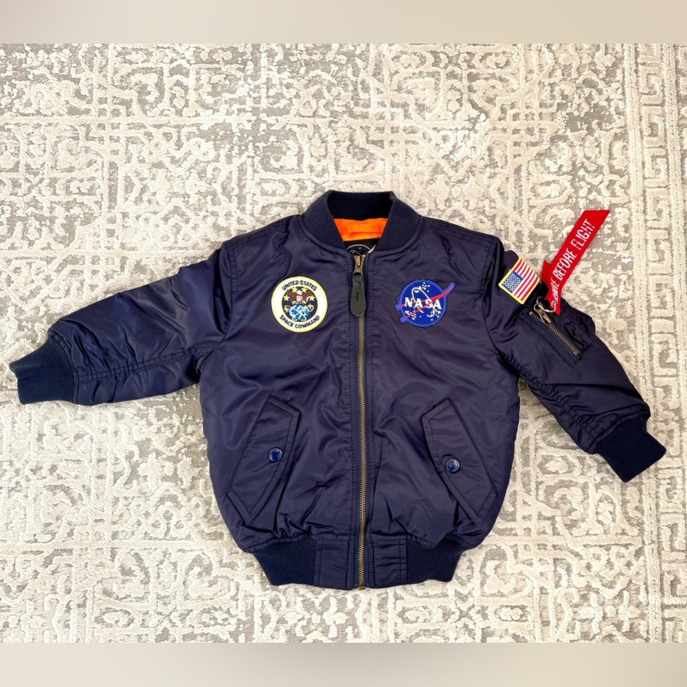 ALPHA INDUSTRIES YOUTH NASA MA-1 FLIGHT BOMBER JACKET, Kids 3T